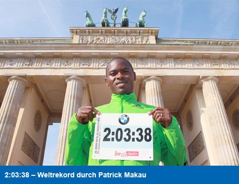 maratoni világcsúcs Patrick Makau Berlin Marathon, új rekord a maraton futásban