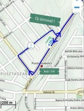 Négy Évszak Maraton futóverseny rajtja térképen