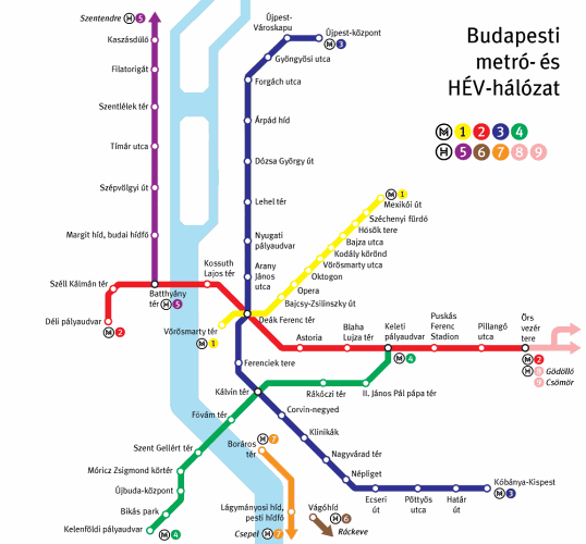 Budapest Metróhálózata állomások és útvonalak