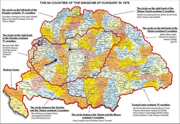 Magyarország történelmi térképe és a trianoni határok