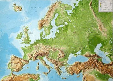 európa domborzata térkép Európa domborzati térkép